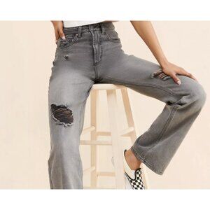 AFRM Oden High Rise Wide Leg Jeans Shadow Grey Wash ( 28 )